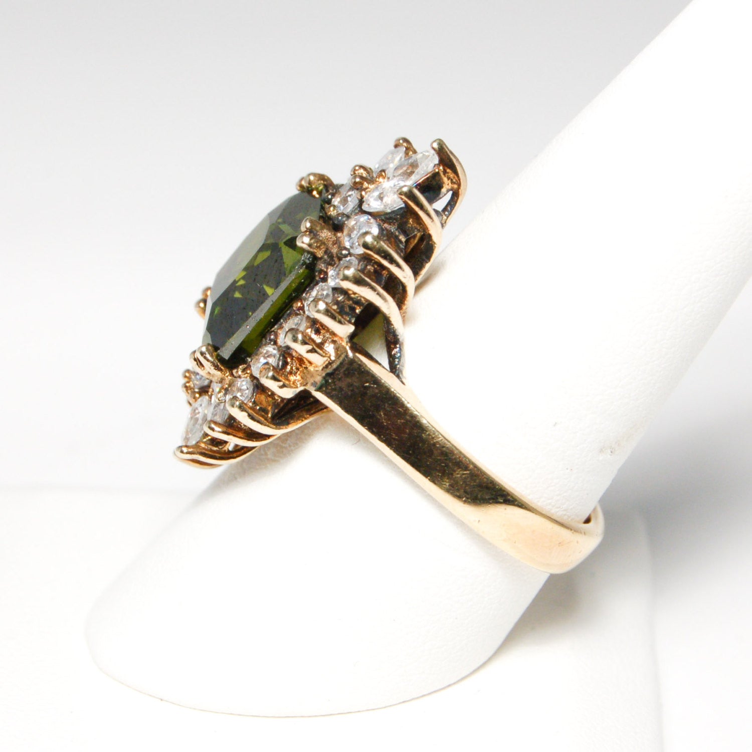 1980's Olive Quartz Ring by Victoria Wieck by Victoria Wiek - Vintage Meet Modern Vintage Jewelry - Chicago, Illinois - #oldhollywoodglamour #vintagemeetmodern #designervintage #jewelrybox #antiquejewelry #vintagejewelry