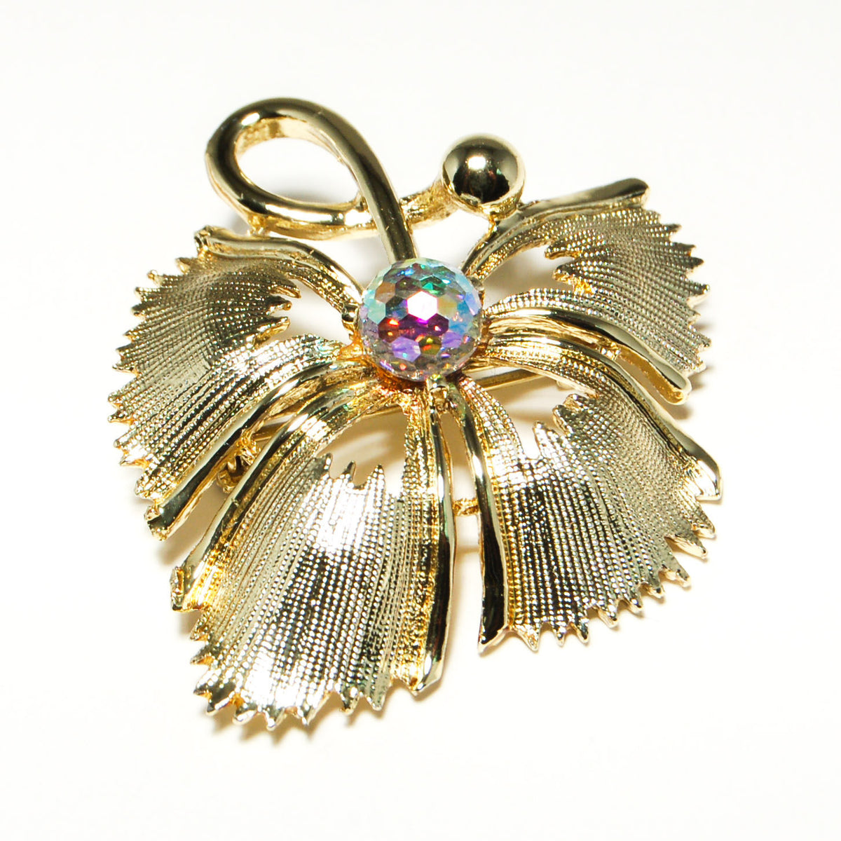 1970's Gold Leaf Brooch