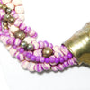 Beautiful Hand Made Artisan Brass and Ceramic Bead Torsade Necklace Purple and Ivory Color Boho Runway Style Piece by One of a kind - Vintage Meet Modern Vintage Jewelry - Chicago, Illinois - #oldhollywoodglamour #vintagemeetmodern #designervintage #jewelrybox #antiquejewelry #vintagejewelry