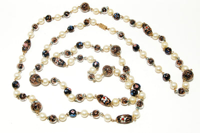 Venetian Wedding Cake Bead Long Necklace by 1930's - Vintage Meet Modern Vintage Jewelry - Chicago, Illinois - #oldhollywoodglamour #vintagemeetmodern #designervintage #jewelrybox #antiquejewelry #vintagejewelry