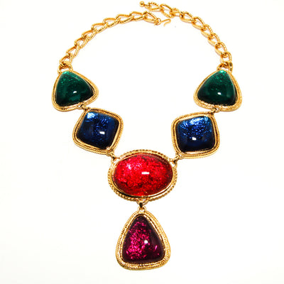 Jewel Tone Statement Necklace by KJL for Avon Caprianti by KJL - Vintage Meet Modern Vintage Jewelry - Chicago, Illinois - #oldhollywoodglamour #vintagemeetmodern #designervintage #jewelrybox #antiquejewelry #vintagejewelry