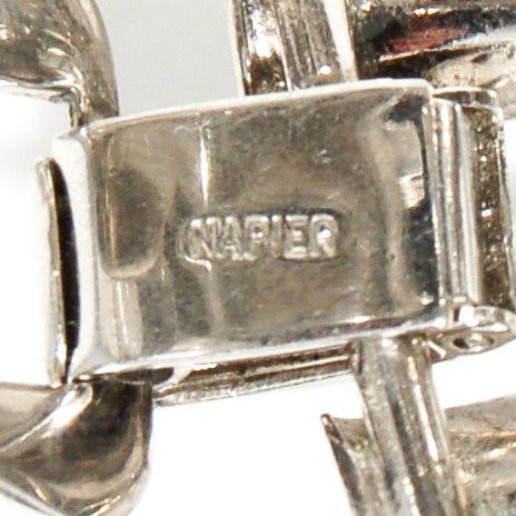 Napier Modernist Silver Large Link Curving Interlocking Artistic Sculptural Link Bracelet Silver Tone by Napier - Vintage Meet Modern Vintage Jewelry - Chicago, Illinois - #oldhollywoodglamour #vintagemeetmodern #designervintage #jewelrybox #antiquejewelry #vintagejewelry