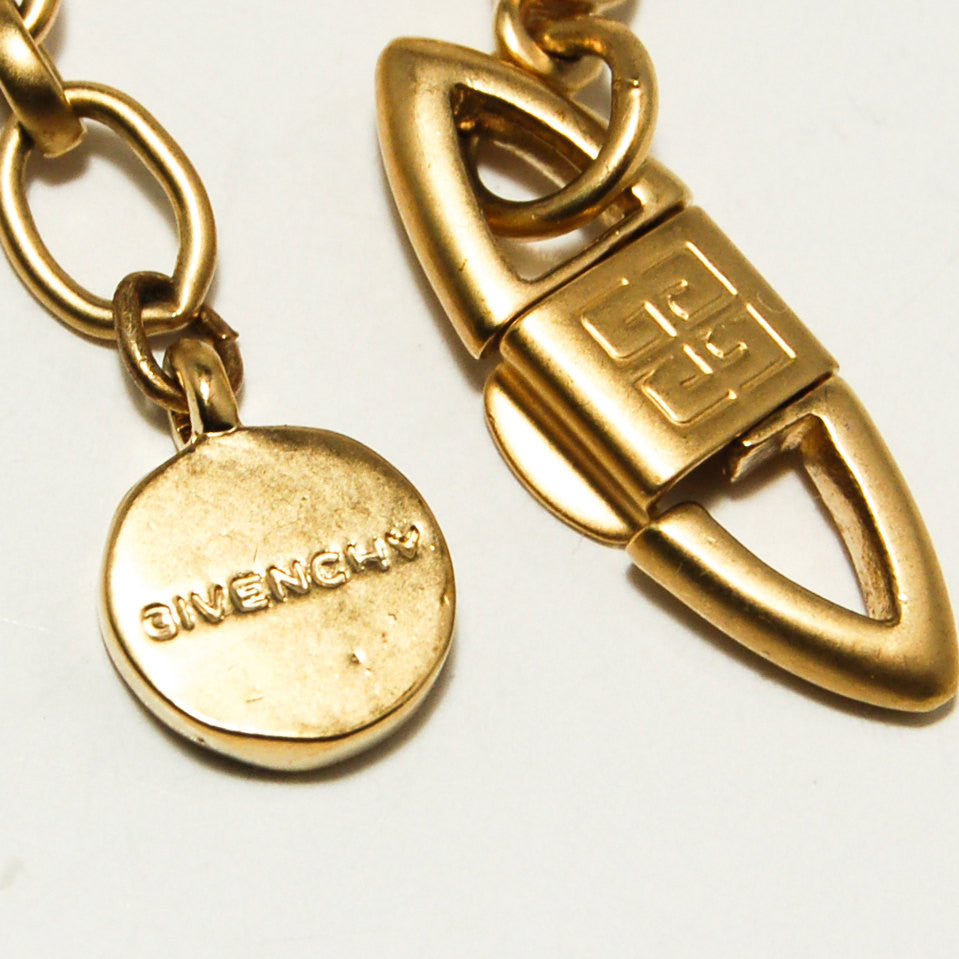 Gold Tone Necklace with Colored Briolette Rhinestones by Givenchy by Givenchy - Vintage Meet Modern Vintage Jewelry - Chicago, Illinois - #oldhollywoodglamour #vintagemeetmodern #designervintage #jewelrybox #antiquejewelry #vintagejewelry
