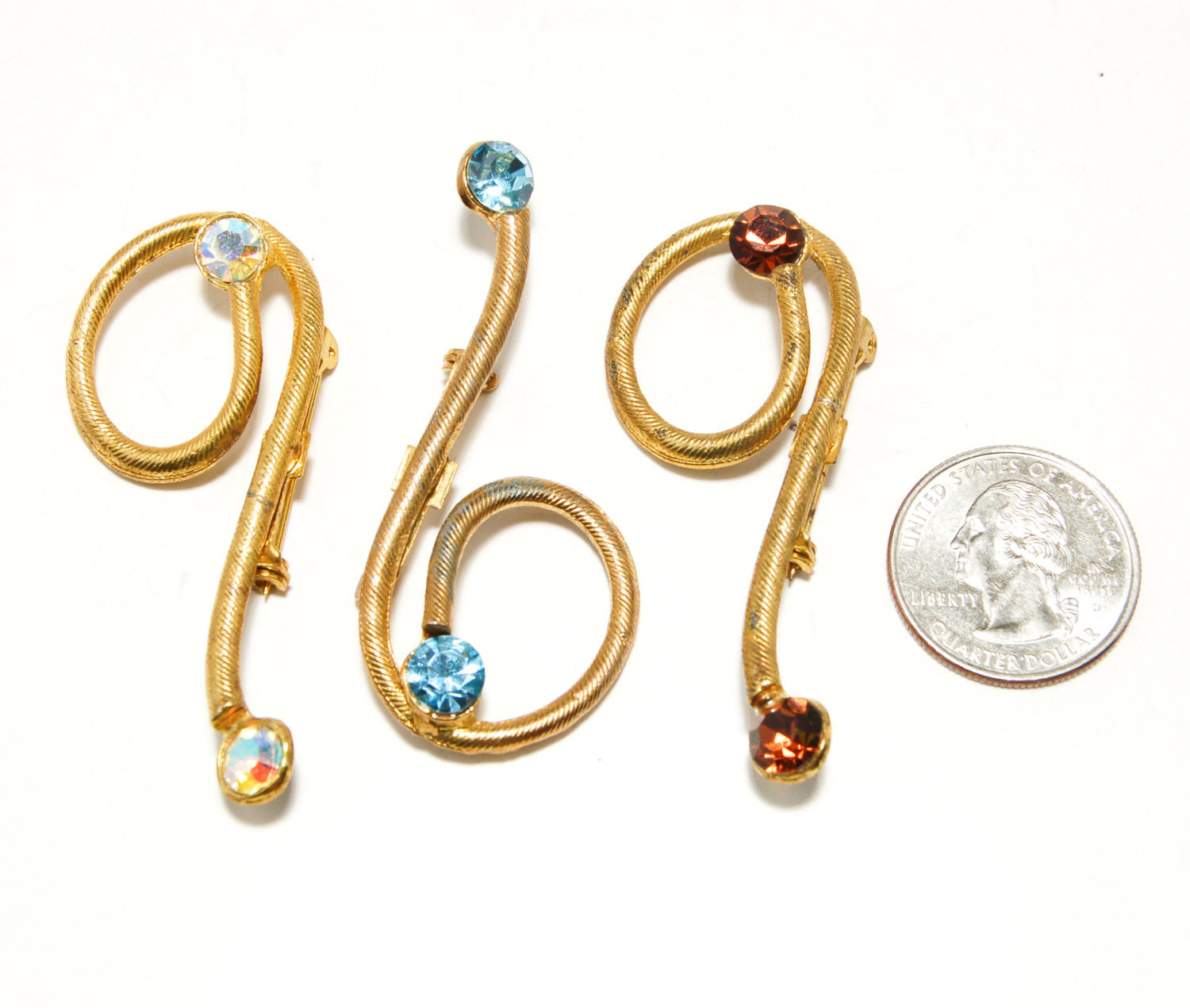 1950's Three  Rhinestone Brooch Set by 1950's - Vintage Meet Modern Vintage Jewelry - Chicago, Illinois - #oldhollywoodglamour #vintagemeetmodern #designervintage #jewelrybox #antiquejewelry #vintagejewelry