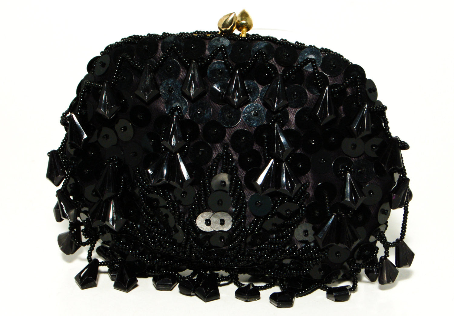 1950's Black Beaded Sequin Evening Bag by 1950's - Vintage Meet Modern Vintage Jewelry - Chicago, Illinois - #oldhollywoodglamour #vintagemeetmodern #designervintage #jewelrybox #antiquejewelry #vintagejewelry