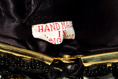 1950's Black Beaded Sequin Evening Bag by 1950's - Vintage Meet Modern Vintage Jewelry - Chicago, Illinois - #oldhollywoodglamour #vintagemeetmodern #designervintage #jewelrybox #antiquejewelry #vintagejewelry