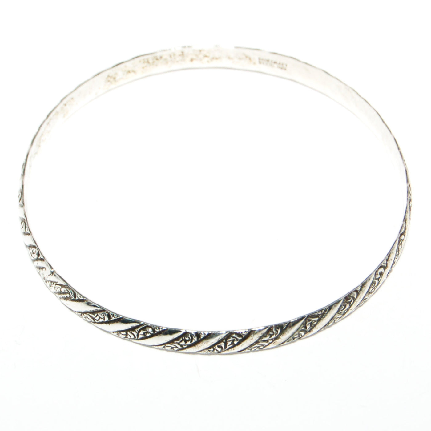 1940's Floral Etched Sterling Silver Bracelet by Danecraft