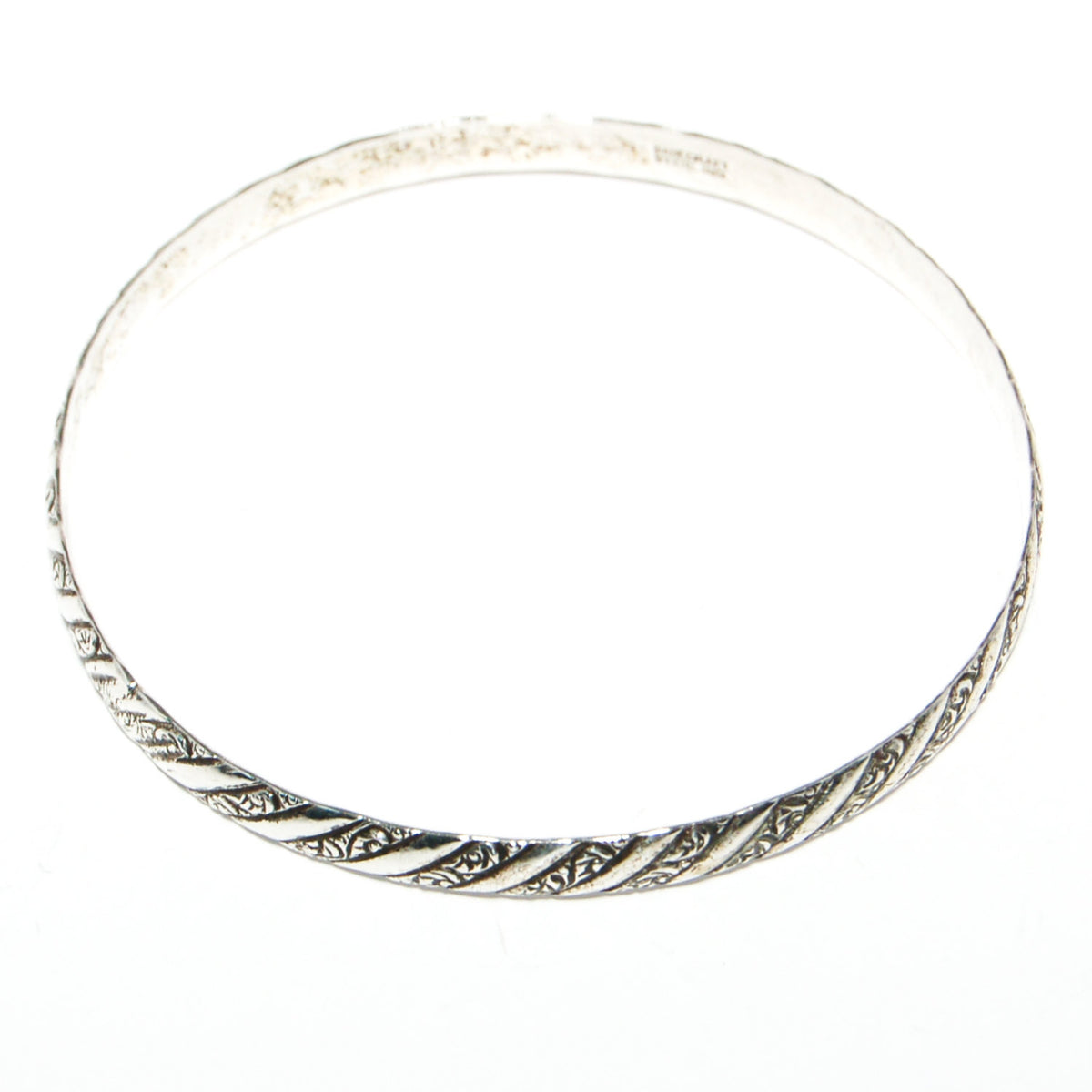 1940's Floral Etched Sterling Silver Bracelet by Danecraft