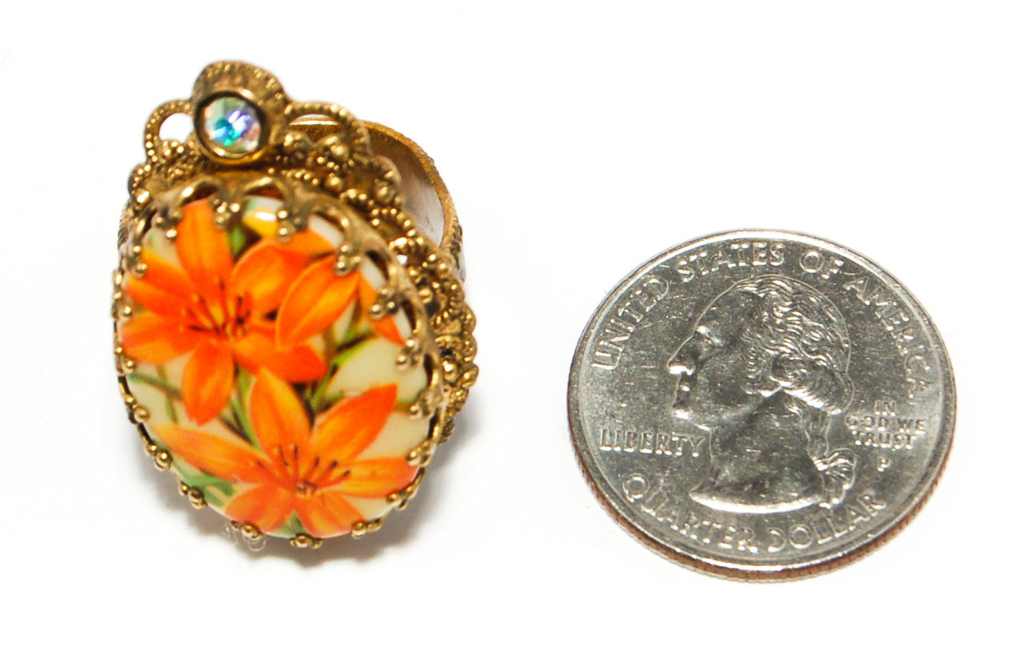 1950s Day Lily Statement Ring by 1950's - Vintage Meet Modern Vintage Jewelry - Chicago, Illinois - #oldhollywoodglamour #vintagemeetmodern #designervintage #jewelrybox #antiquejewelry #vintagejewelry