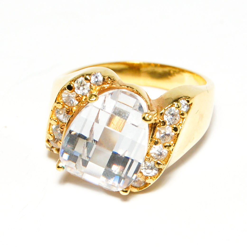 Prism Crystal Ring with Rhinestone Details by CL Designs
