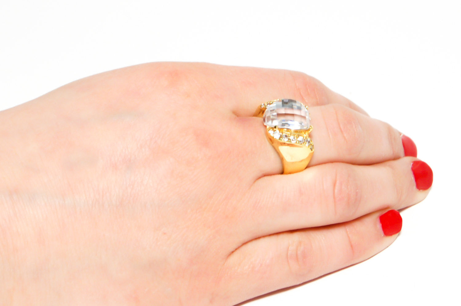 Prism Crystal Ring with Rhinestone Details by CL Designs by CL Designs - Vintage Meet Modern Vintage Jewelry - Chicago, Illinois - #oldhollywoodglamour #vintagemeetmodern #designervintage #jewelrybox #antiquejewelry #vintagejewelry