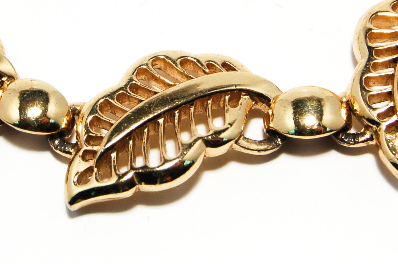 Gold Tone Choker Necklace with Leaf Design by Bergere by Bergere - Vintage Meet Modern Vintage Jewelry - Chicago, Illinois - #oldhollywoodglamour #vintagemeetmodern #designervintage #jewelrybox #antiquejewelry #vintagejewelry