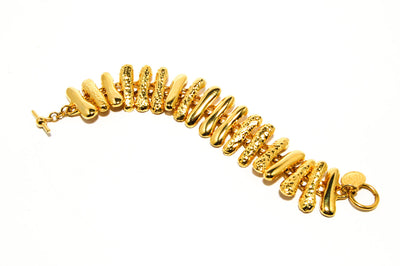 Gold Tone Wide Link Bracelet by Anne Klein by Anne Klein Couture - Vintage Meet Modern Vintage Jewelry - Chicago, Illinois - #oldhollywoodglamour #vintagemeetmodern #designervintage #jewelrybox #antiquejewelry #vintagejewelry