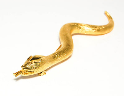 Miss Valentino Snake Brooch by Miss Valentino - Vintage Meet Modern Vintage Jewelry - Chicago, Illinois - #oldhollywoodglamour #vintagemeetmodern #designervintage #jewelrybox #antiquejewelry #vintagejewelry