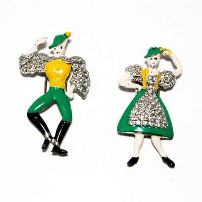 1940's Alpine Dancing Couple Fur Clips by Coro by Coro - Vintage Meet Modern Vintage Jewelry - Chicago, Illinois - #oldhollywoodglamour #vintagemeetmodern #designervintage #jewelrybox #antiquejewelry #vintagejewelry