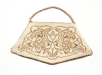 1920's White and Platinum Hand Beaded Flapper Purse by 1920's - Vintage Meet Modern Vintage Jewelry - Chicago, Illinois - #oldhollywoodglamour #vintagemeetmodern #designervintage #jewelrybox #antiquejewelry #vintagejewelry