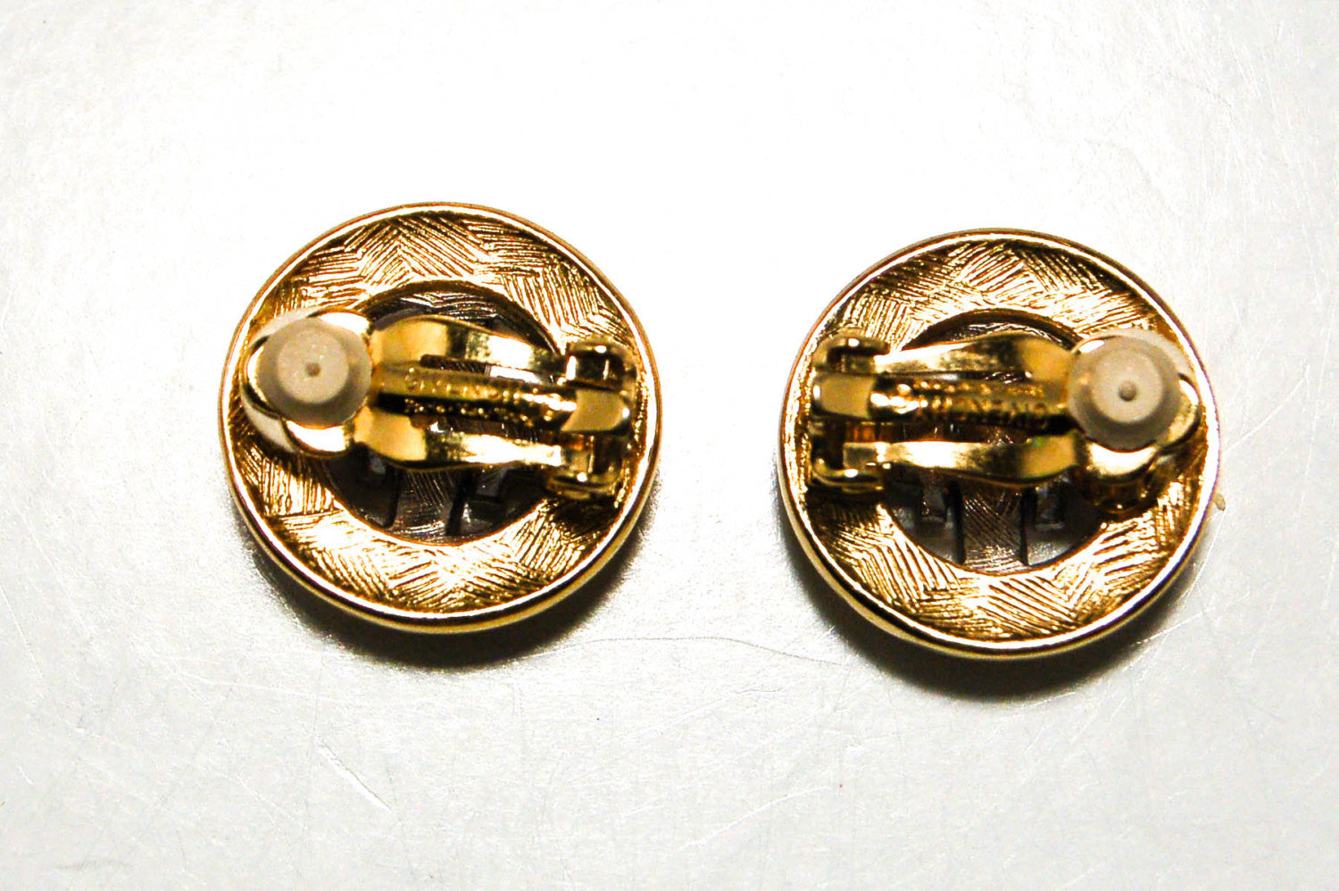 Gold and Silver Tone Logo Earrings by Givenchy by Givenchy - Vintage Meet Modern Vintage Jewelry - Chicago, Illinois - #oldhollywoodglamour #vintagemeetmodern #designervintage #jewelrybox #antiquejewelry #vintagejewelry