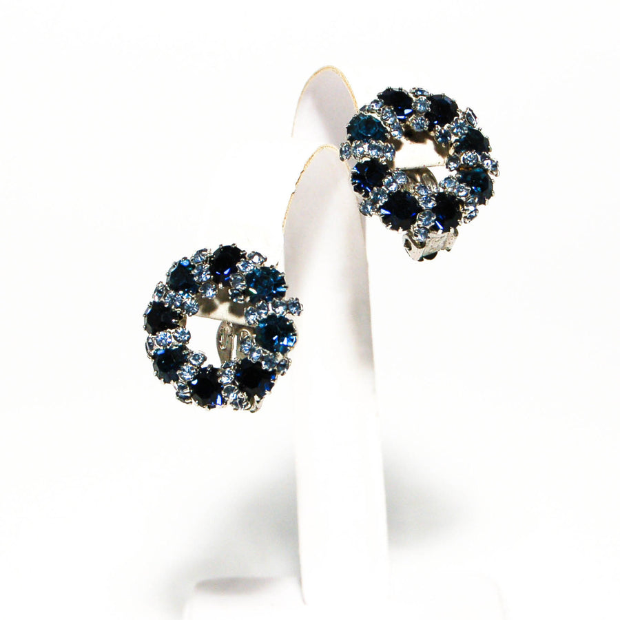 1950's Sapphire Blue Rhinestone Earrings by Weiss by Weiss - Vintage Meet Modern Vintage Jewelry - Chicago, Illinois - #oldhollywoodglamour #vintagemeetmodern #designervintage #jewelrybox #antiquejewelry #vintagejewelry
