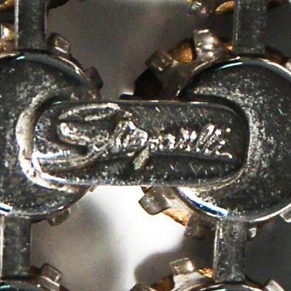 Double Row Watermelon Heliotrope Rhinestone Bracelet by Schiaparelli by Schiaparelli - Vintage Meet Modern Vintage Jewelry - Chicago, Illinois - #oldhollywoodglamour #vintagemeetmodern #designervintage #jewelrybox #antiquejewelry #vintagejewelry
