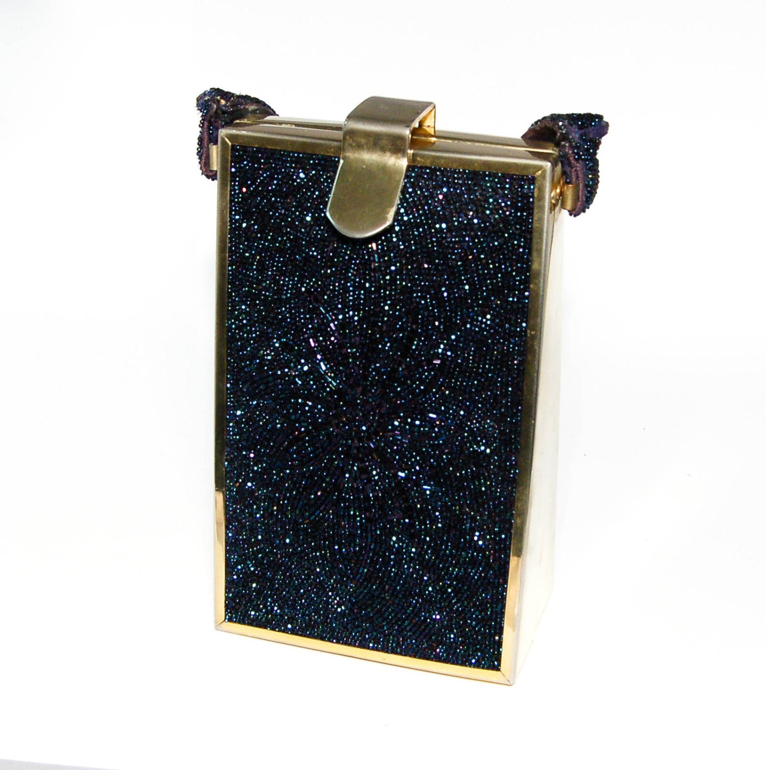 Carnival Glass Beaded Handbag with Floral Detail by Tyrolean New York by Tyrolean New York - Vintage Meet Modern Vintage Jewelry - Chicago, Illinois - #oldhollywoodglamour #vintagemeetmodern #designervintage #jewelrybox #antiquejewelry #vintagejewelry