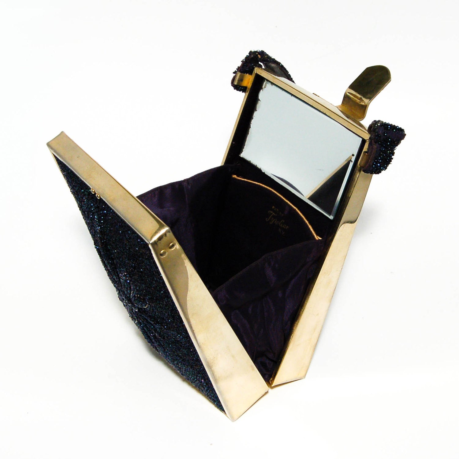 Carnival Glass Beaded Handbag with Floral Detail by Tyrolean New York by Tyrolean New York - Vintage Meet Modern Vintage Jewelry - Chicago, Illinois - #oldhollywoodglamour #vintagemeetmodern #designervintage #jewelrybox #antiquejewelry #vintagejewelry