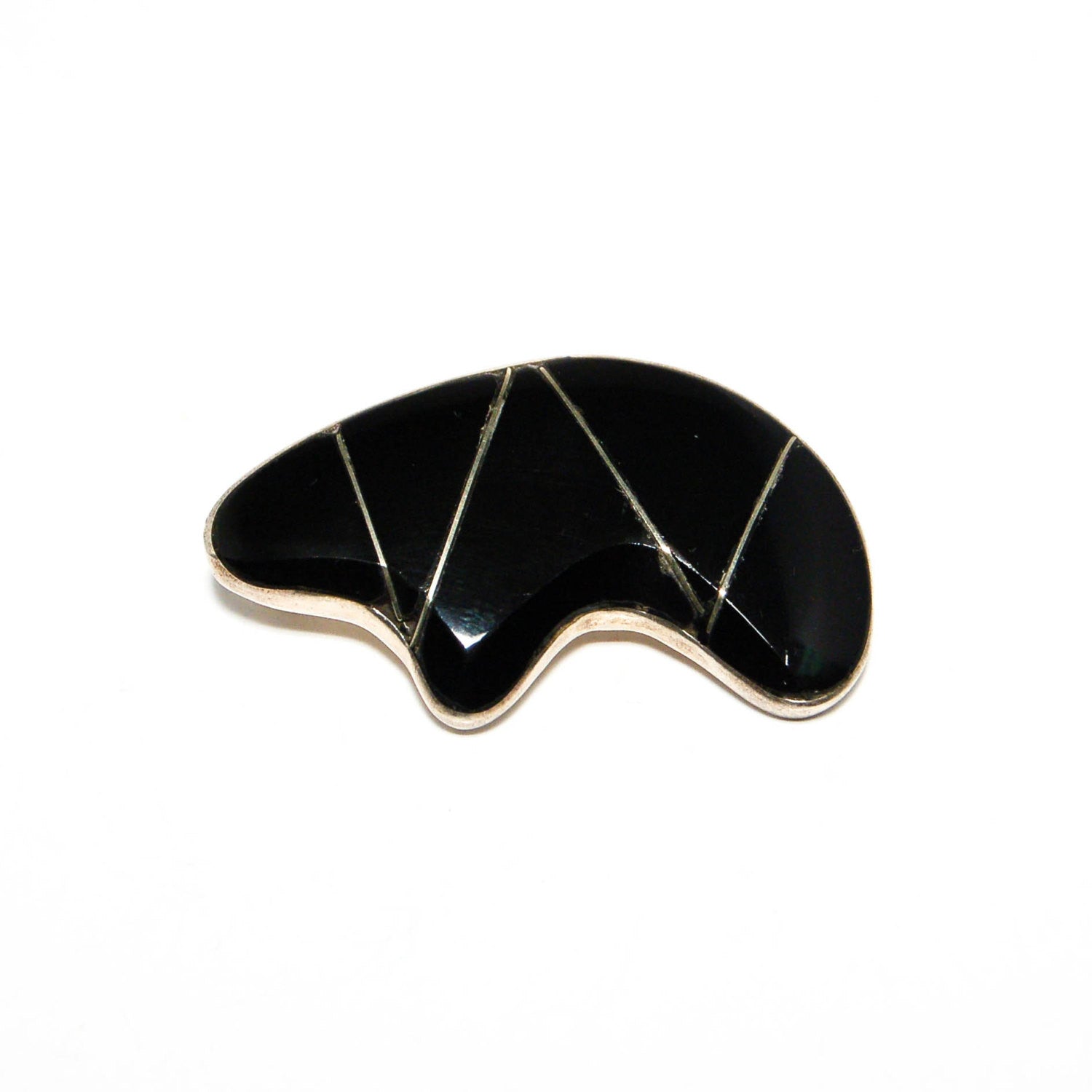 Zuni Black Onyx Bear Brooch by Taxco Mexico by Taxco - Vintage Meet Modern Vintage Jewelry - Chicago, Illinois - #oldhollywoodglamour #vintagemeetmodern #designervintage #jewelrybox #antiquejewelry #vintagejewelry