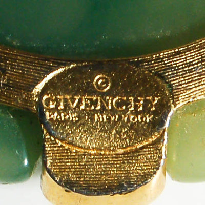 Faux Jade Carved Floral Medallion Necklace by Givenchy by Givenchy - Vintage Meet Modern Vintage Jewelry - Chicago, Illinois - #oldhollywoodglamour #vintagemeetmodern #designervintage #jewelrybox #antiquejewelry #vintagejewelry