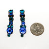 Peacock Blue Green Rhinestone Dangling Earrings by Kramer by Kramer - Vintage Meet Modern Vintage Jewelry - Chicago, Illinois - #oldhollywoodglamour #vintagemeetmodern #designervintage #jewelrybox #antiquejewelry #vintagejewelry