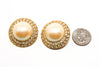 1980s Les Bernard Massive Runway Style Earrings Gold Tone Faux Pearls Rhinestones by Les Bernard - Vintage Meet Modern Vintage Jewelry - Chicago, Illinois - #oldhollywoodglamour #vintagemeetmodern #designervintage #jewelrybox #antiquejewelry #vintagejewelry