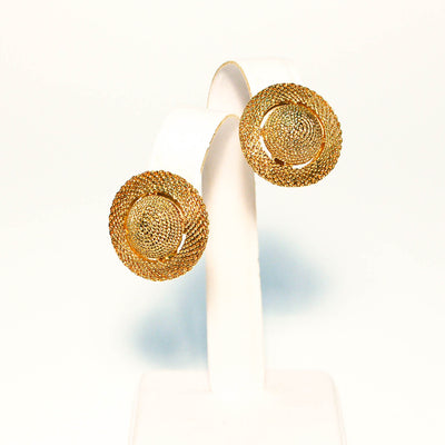 1960's Round Cone Textured Earrings by Crown Trifari by Crown Trifari - Vintage Meet Modern Vintage Jewelry - Chicago, Illinois - #oldhollywoodglamour #vintagemeetmodern #designervintage #jewelrybox #antiquejewelry #vintagejewelry