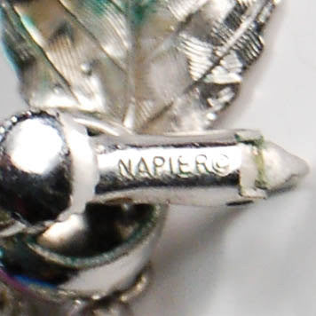 Vintage Napier Earrings Dangling Blue and Purple Moonglow with Leaves by Napier - Vintage Meet Modern Vintage Jewelry - Chicago, Illinois - #oldhollywoodglamour #vintagemeetmodern #designervintage #jewelrybox #antiquejewelry #vintagejewelry