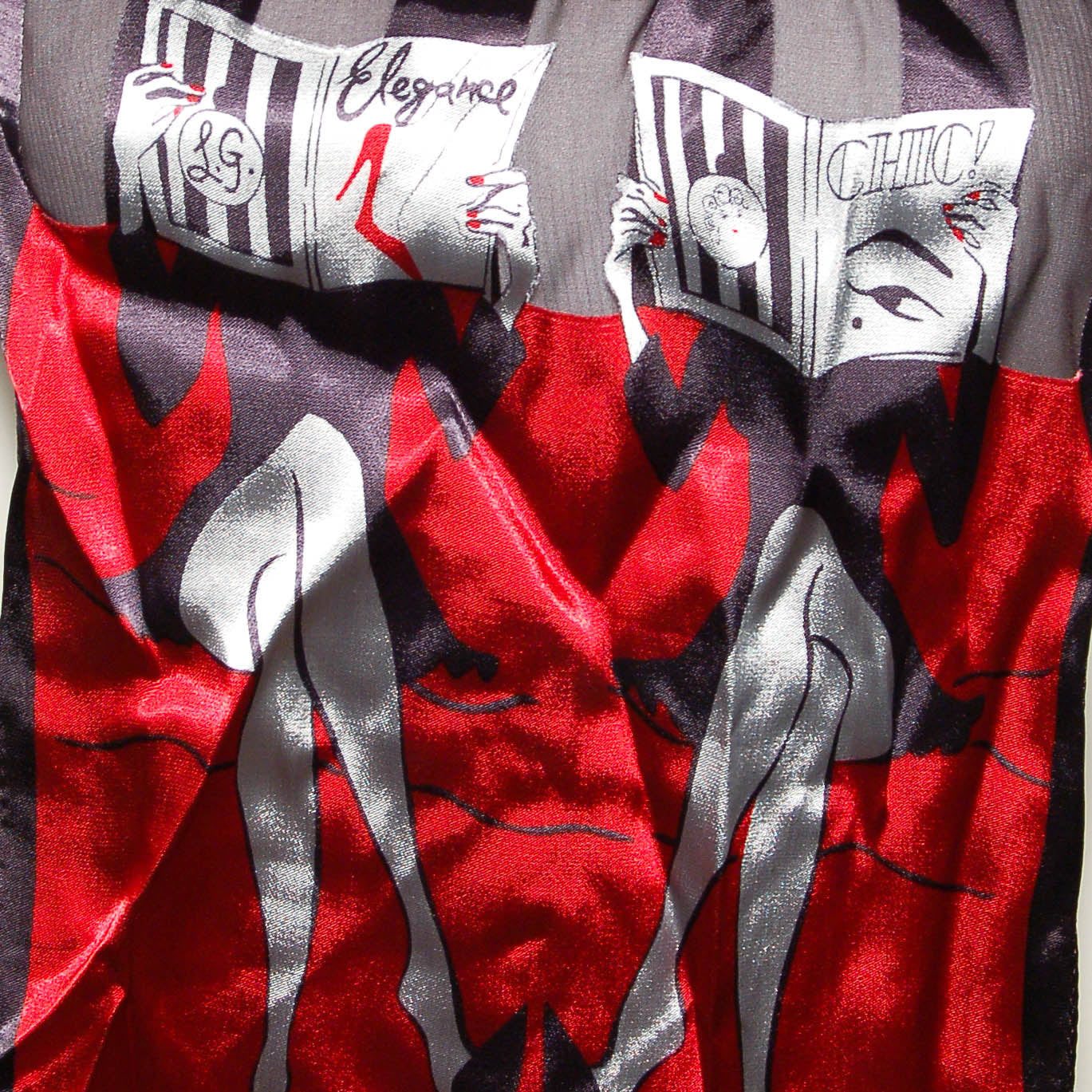 Scarf with Fashion Magazine Design by Lulu Guiness by Lulu Guiness - Vintage Meet Modern Vintage Jewelry - Chicago, Illinois - #oldhollywoodglamour #vintagemeetmodern #designervintage #jewelrybox #antiquejewelry #vintagejewelry