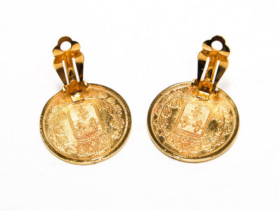 1980's French Coin Clip Earrings by 1980s - Vintage Meet Modern Vintage Jewelry - Chicago, Illinois - #oldhollywoodglamour #vintagemeetmodern #designervintage #jewelrybox #antiquejewelry #vintagejewelry