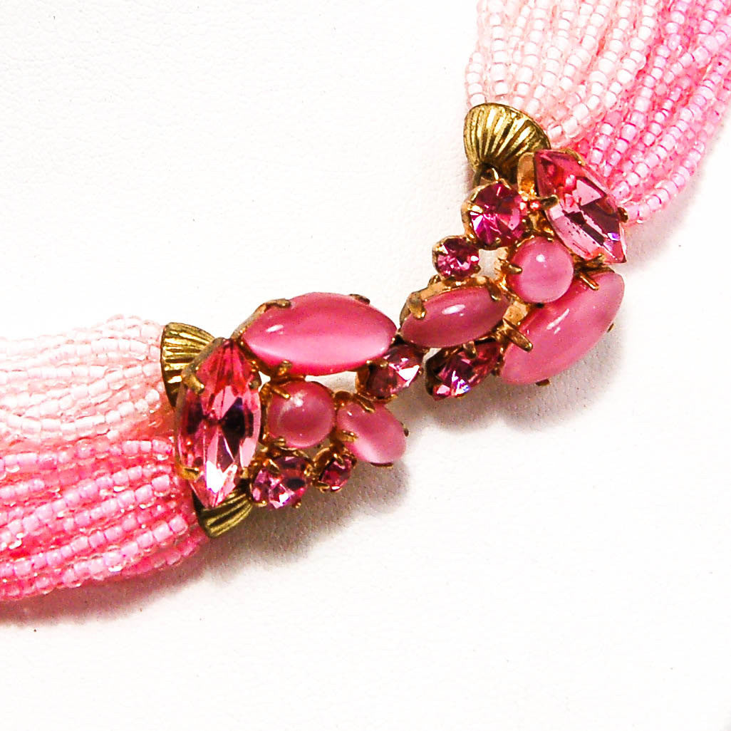 1960's Ombre Multi Strand Torsade Necklace by Valjean by Valjean - Vintage Meet Modern Vintage Jewelry - Chicago, Illinois - #oldhollywoodglamour #vintagemeetmodern #designervintage #jewelrybox #antiquejewelry #vintagejewelry