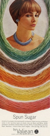 1960's Ombre Multi Strand Torsade Necklace by Valjean by Valjean - Vintage Meet Modern Vintage Jewelry - Chicago, Illinois - #oldhollywoodglamour #vintagemeetmodern #designervintage #jewelrybox #antiquejewelry #vintagejewelry