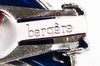 Vintage Bergere Modernist Necklace Earring Set Demi Parure Silver Tone Crescent Moon Shape Dark Blue Lucite by Bergere - Vintage Meet Modern Vintage Jewelry - Chicago, Illinois - #oldhollywoodglamour #vintagemeetmodern #designervintage #jewelrybox #antiquejewelry #vintagejewelry