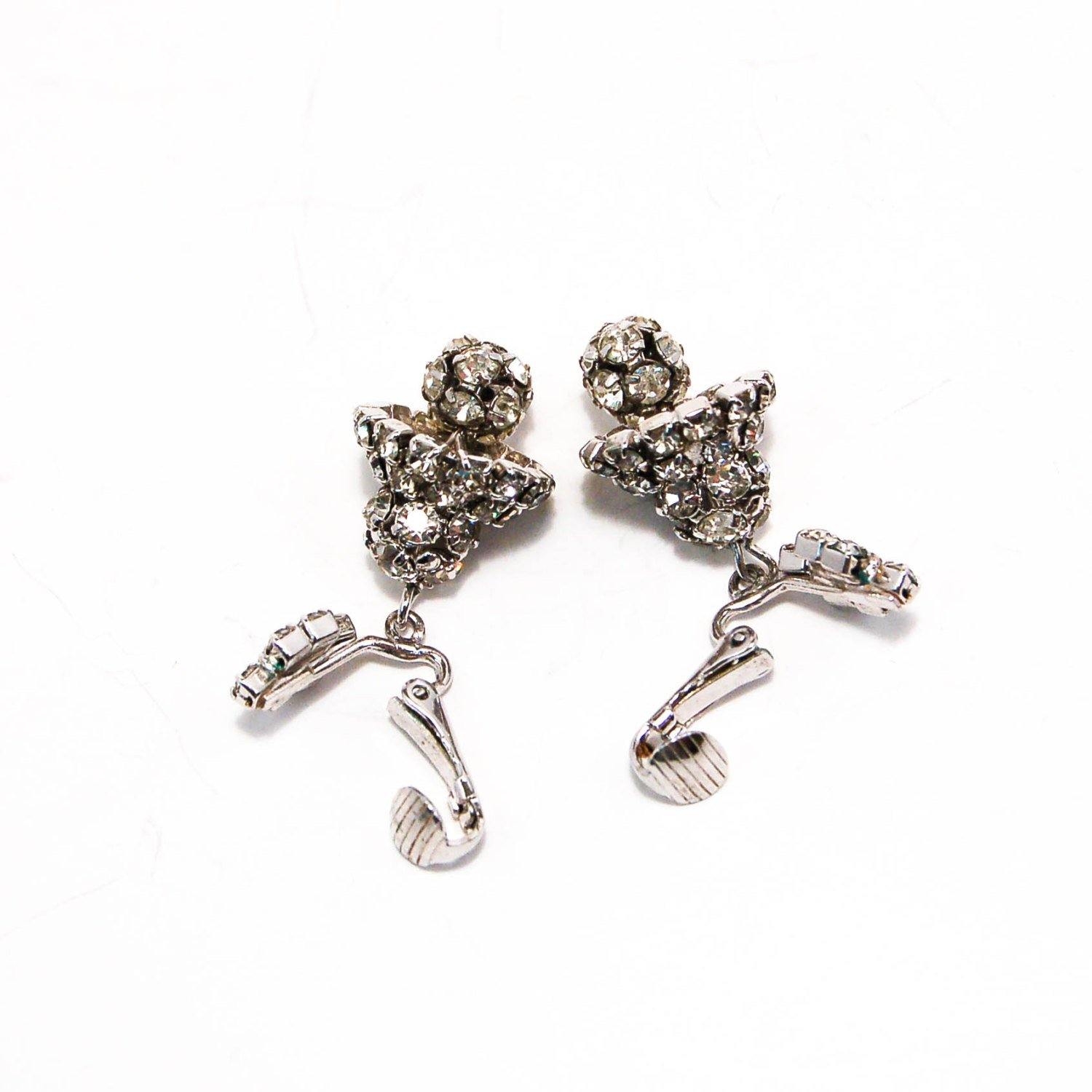 Rhinestone Bell Earrings, Clip On, Wedding Bells, Mid Century Modern, Glam, Old Hollywood, Vintage Designer Jewelry by 1950s - Vintage Meet Modern Vintage Jewelry - Chicago, Illinois - #oldhollywoodglamour #vintagemeetmodern #designervintage #jewelrybox #antiquejewelry #vintagejewelry
