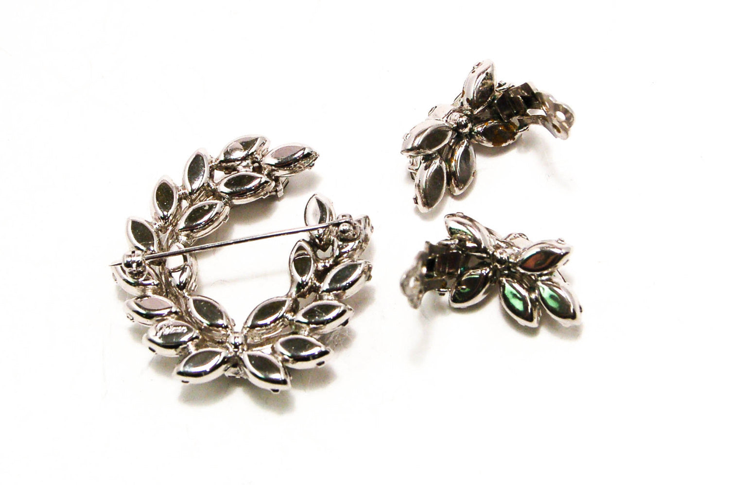 1950's Brooch and Earrings Set with Black Rhinestones by Sherman by Sherman - Vintage Meet Modern Vintage Jewelry - Chicago, Illinois - #oldhollywoodglamour #vintagemeetmodern #designervintage #jewelrybox #antiquejewelry #vintagejewelry