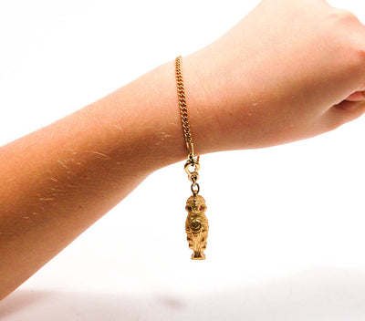 1950's Gold Tone Owl Charm Bracelet by Napier by Napier - Vintage Meet Modern Vintage Jewelry - Chicago, Illinois - #oldhollywoodglamour #vintagemeetmodern #designervintage #jewelrybox #antiquejewelry #vintagejewelry