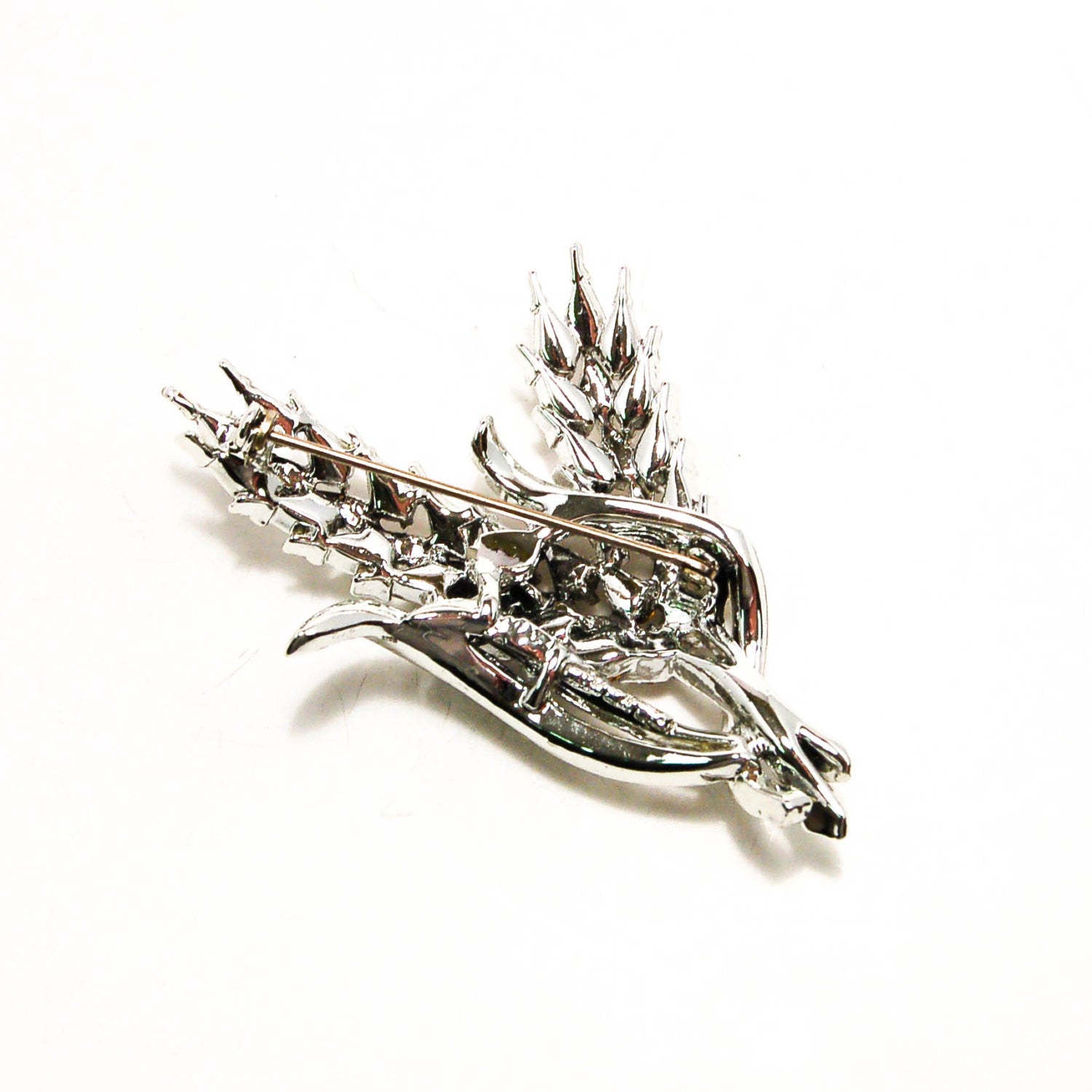 1950's Silver Tone Rhinestone Wheat Brooch by 1950's - Vintage Meet Modern Vintage Jewelry - Chicago, Illinois - #oldhollywoodglamour #vintagemeetmodern #designervintage #jewelrybox #antiquejewelry #vintagejewelry