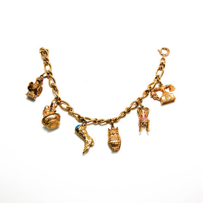 1970's 14kt Gold Plated Charm Bracelet by Avon by Avon - Vintage Meet Modern Vintage Jewelry - Chicago, Illinois - #oldhollywoodglamour #vintagemeetmodern #designervintage #jewelrybox #antiquejewelry #vintagejewelry