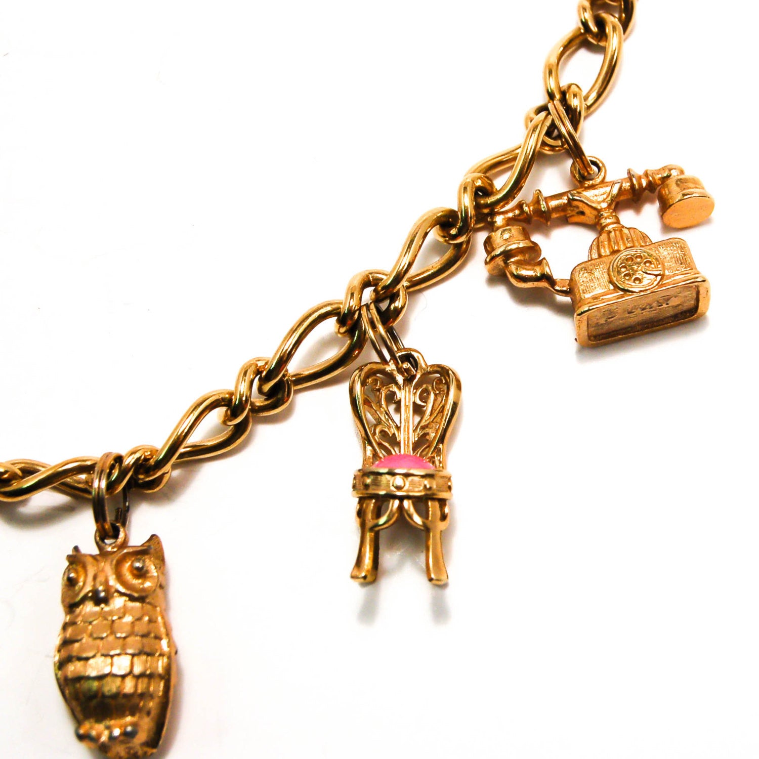 1970's 14kt Gold Plated Charm Bracelet by Avon by Avon - Vintage Meet Modern Vintage Jewelry - Chicago, Illinois - #oldhollywoodglamour #vintagemeetmodern #designervintage #jewelrybox #antiquejewelry #vintagejewelry