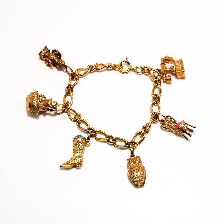1970's 14kt Gold Plated Charm Bracelet by Avon by Avon - Vintage Meet Modern Vintage Jewelry - Chicago, Illinois - #oldhollywoodglamour #vintagemeetmodern #designervintage #jewelrybox #antiquejewelry #vintagejewelry