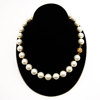 1980's Glass Pearl Necklace by Majorica by Majorica - Vintage Meet Modern Vintage Jewelry - Chicago, Illinois - #oldhollywoodglamour #vintagemeetmodern #designervintage #jewelrybox #antiquejewelry #vintagejewelry