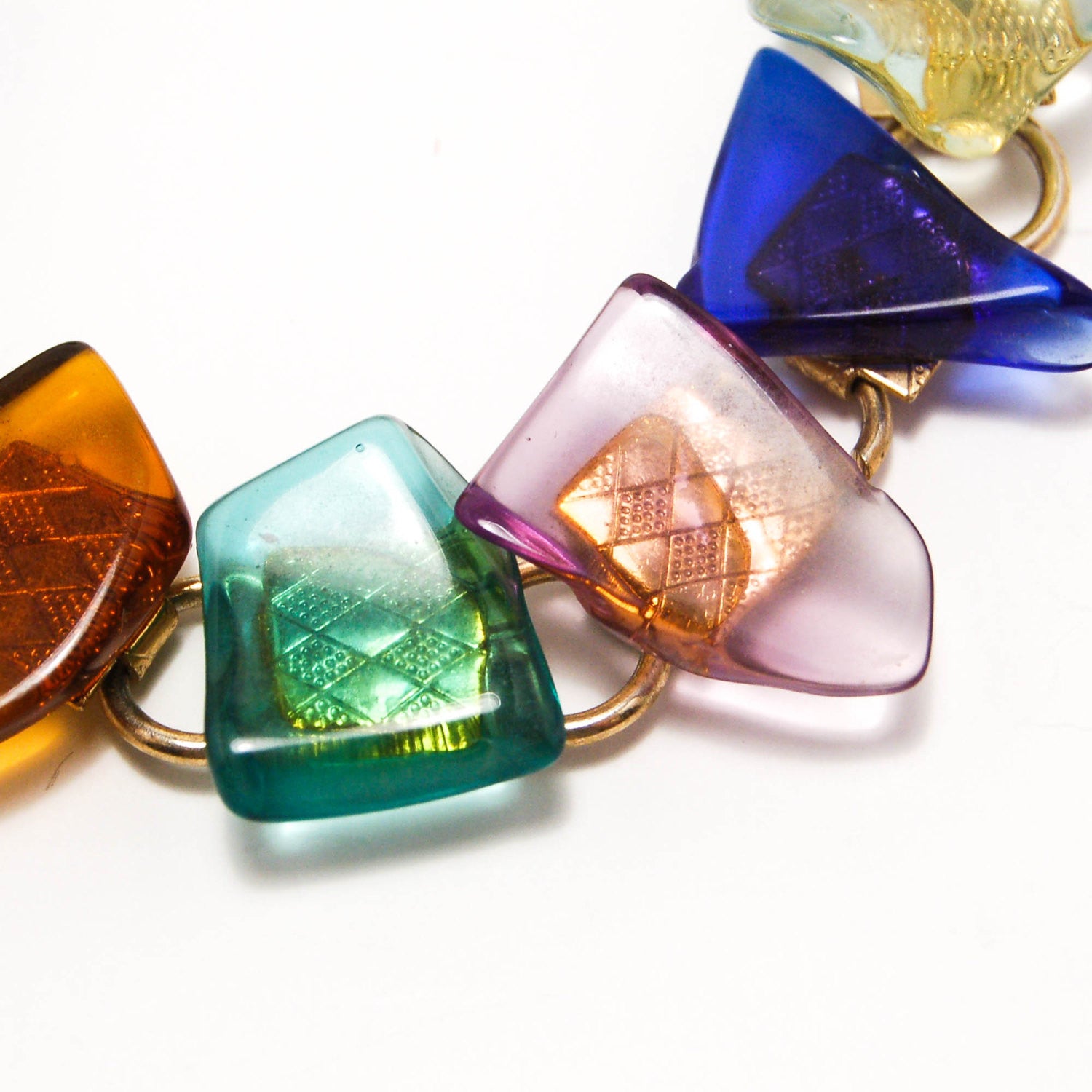 1960's Colorful Beach Art Glass Bracelet by 1960s Vintage - Vintage Meet Modern Vintage Jewelry - Chicago, Illinois - #oldhollywoodglamour #vintagemeetmodern #designervintage #jewelrybox #antiquejewelry #vintagejewelry