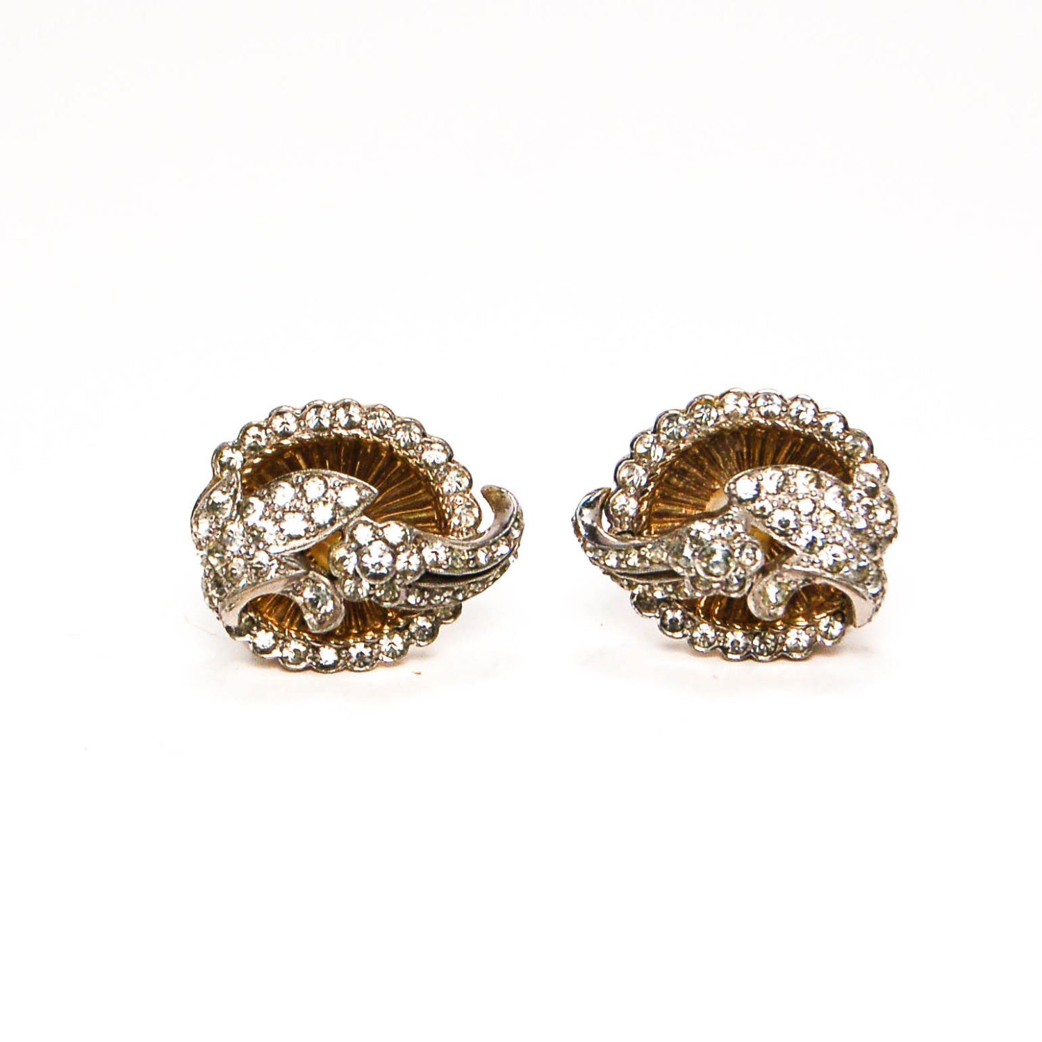 1940's Paste Rhinestone and Floating Pearl Earrings by Jomaz Joseph Mazer by Jomaz Joseph Mazer - Vintage Meet Modern Vintage Jewelry - Chicago, Illinois - #oldhollywoodglamour #vintagemeetmodern #designervintage #jewelrybox #antiquejewelry #vintagejewelry