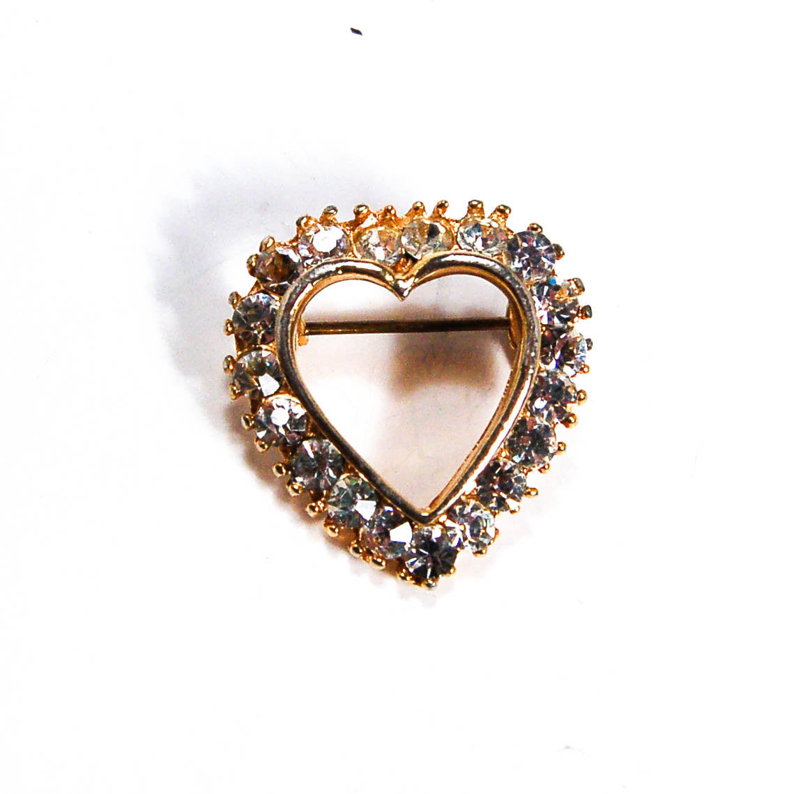 1980's Petite Heart Brooch with Rhinestone Details by 1980s - Vintage Meet Modern Vintage Jewelry - Chicago, Illinois - #oldhollywoodglamour #vintagemeetmodern #designervintage #jewelrybox #antiquejewelry #vintagejewelry