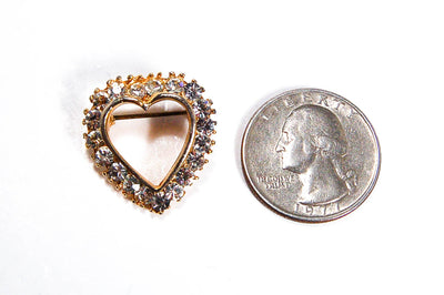 1980's Petite Heart Brooch with Rhinestone Details by 1980s - Vintage Meet Modern Vintage Jewelry - Chicago, Illinois - #oldhollywoodglamour #vintagemeetmodern #designervintage #jewelrybox #antiquejewelry #vintagejewelry