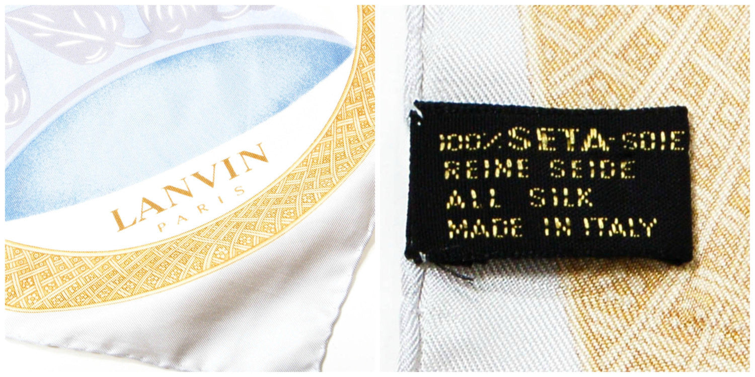 Silk Scarf with Millinery Scene by Lanvin Paris by Lavin Paris - Vintage Meet Modern Vintage Jewelry - Chicago, Illinois - #oldhollywoodglamour #vintagemeetmodern #designervintage #jewelrybox #antiquejewelry #vintagejewelry