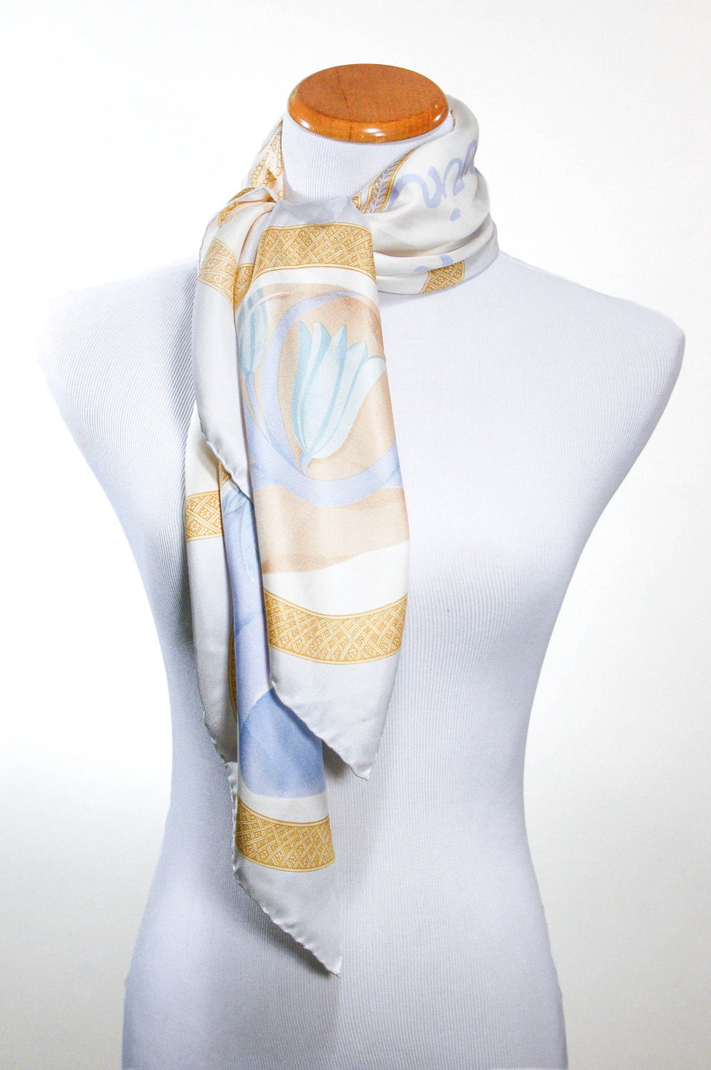 Silk Scarf with Millinery Scene by Lanvin Paris by Lavin Paris - Vintage Meet Modern Vintage Jewelry - Chicago, Illinois - #oldhollywoodglamour #vintagemeetmodern #designervintage #jewelrybox #antiquejewelry #vintagejewelry